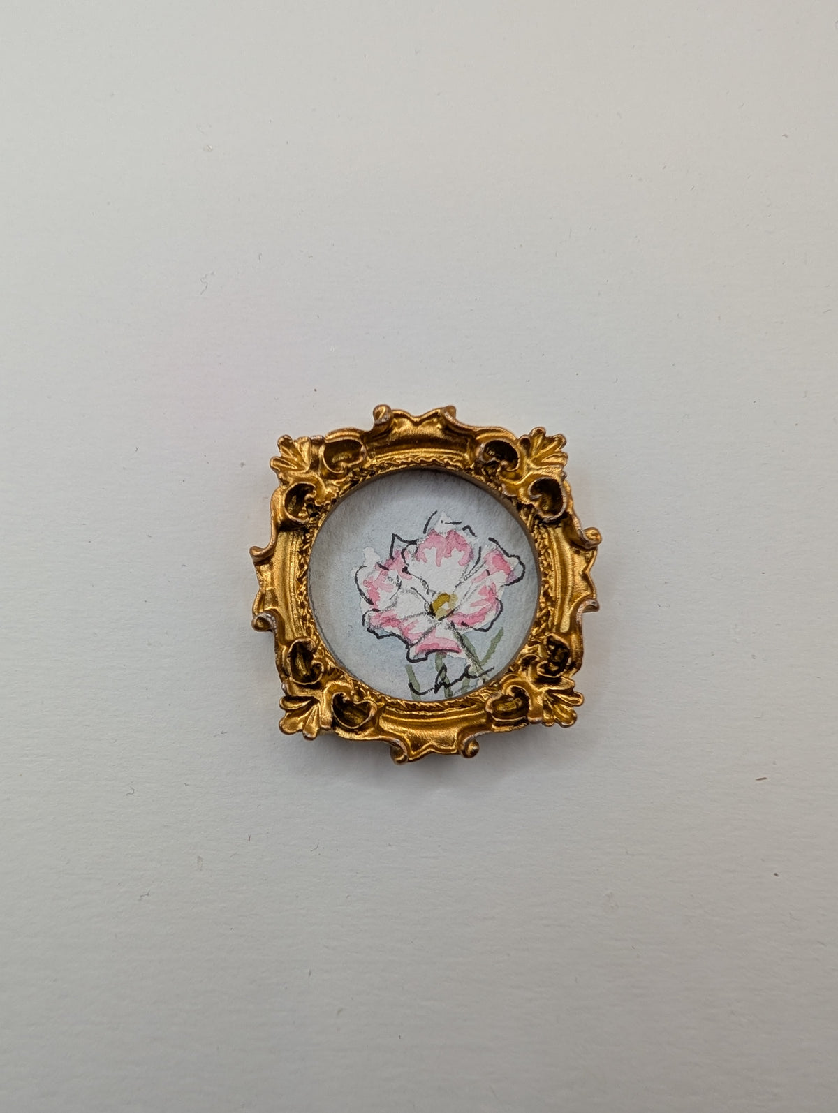 Mini Flower Painting - Original Watercolor Art by Lora Cavallin