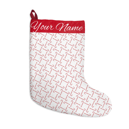 Personalized Candy Cane Christmas Stockings - Watercolor Art - Lora Cavallin