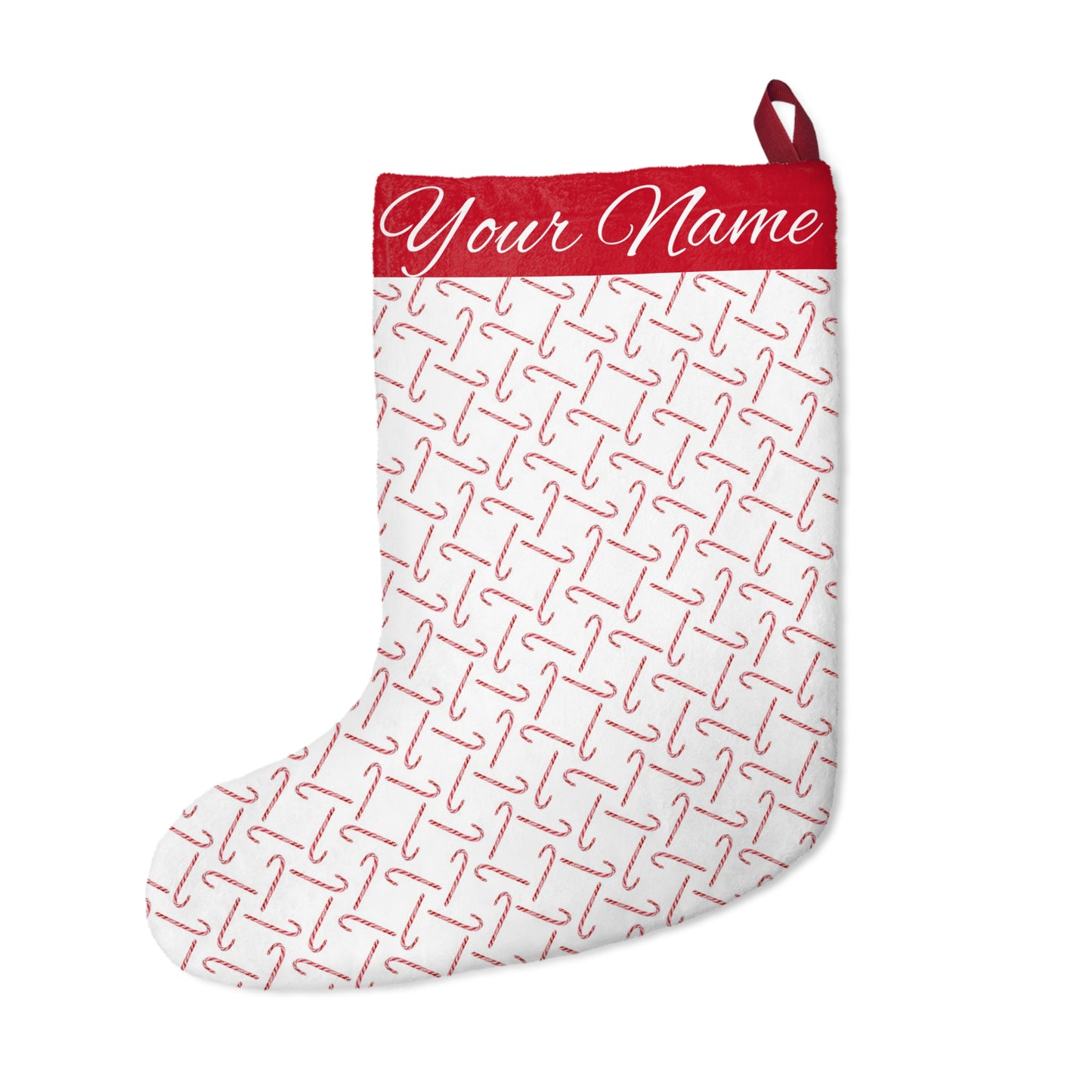 Personalized Candy Cane Christmas Stockings - Watercolor Art - Lora Cavallin