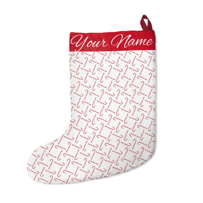 Personalized Candy Cane Christmas Stockings - Watercolor Art - Lora Cavallin