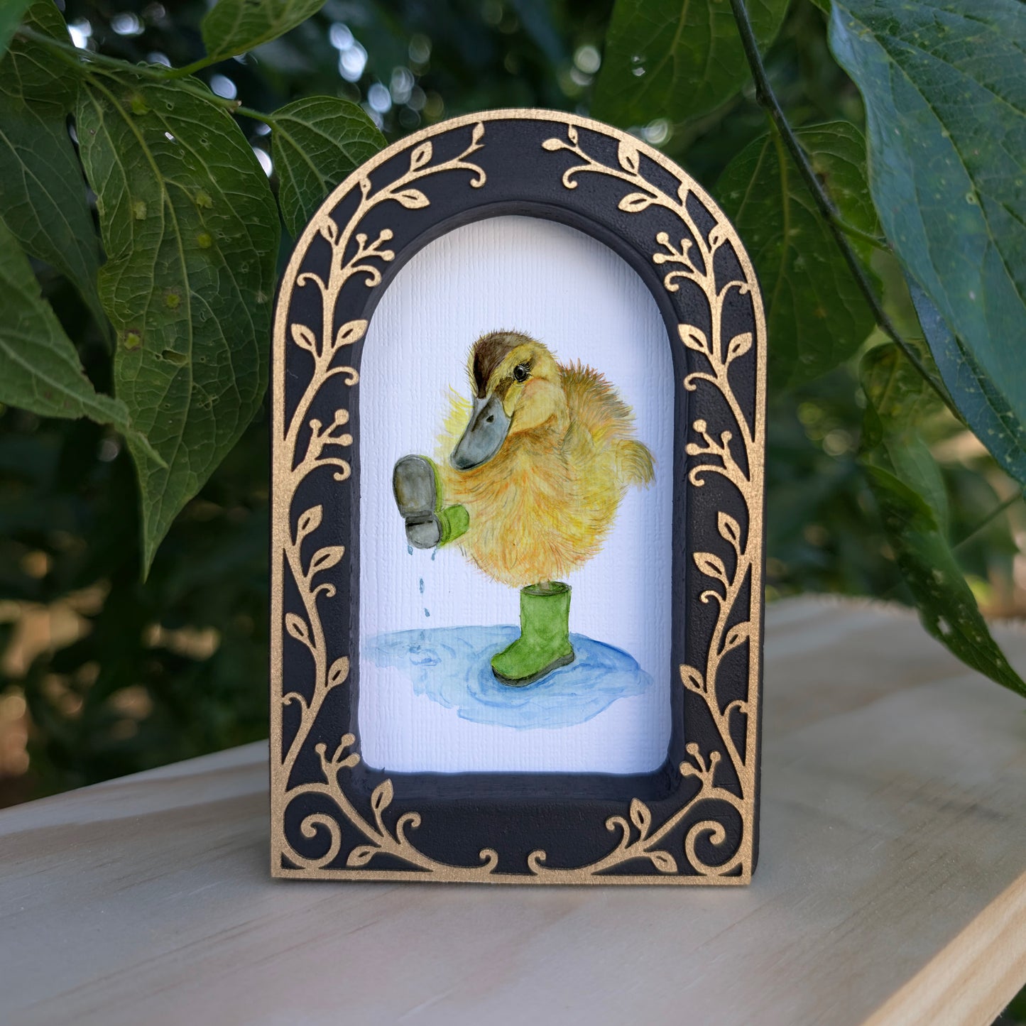 Duckling in Rainboots  - Ornate Arch Frame