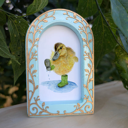 Duckling in Rainboots  - Ornate Arch Frame