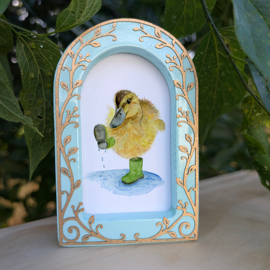Duckling in Rainboots  - Ornate Arch Frame