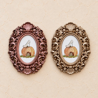Mouse Pumpkin House, gold and rose gold side by side