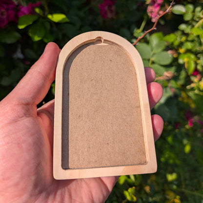 Mini Dragonflies Print in Solid Wood Arch Frame