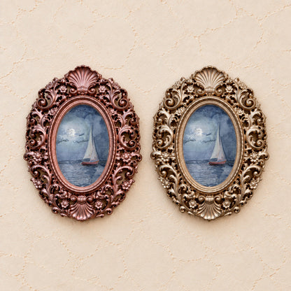 Sailboat by Moonlight, gold and rose gold side by side