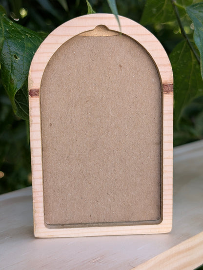 Cat Stretching on Bench - Ornate Arch Frame