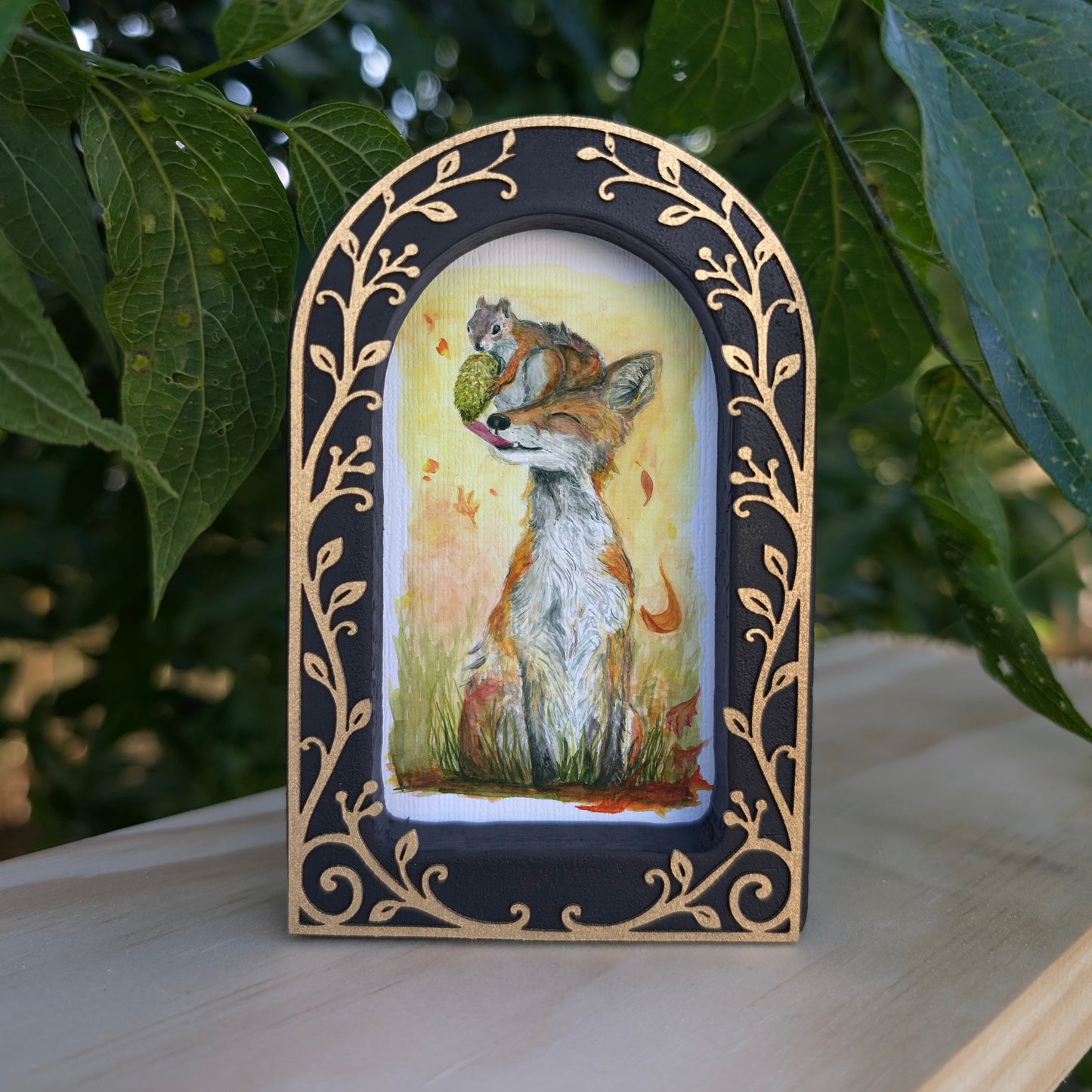 Fox and Squirrel  - Ornate Arch Frame