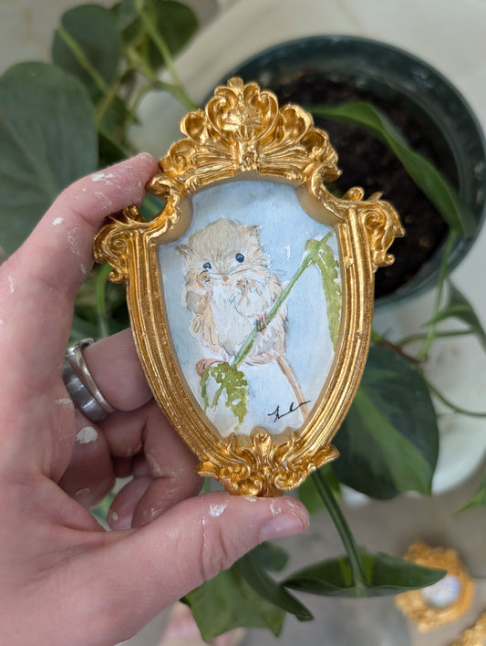 Mini Field Mouse Painting - Original Watercolor Art by Lora Cavallin