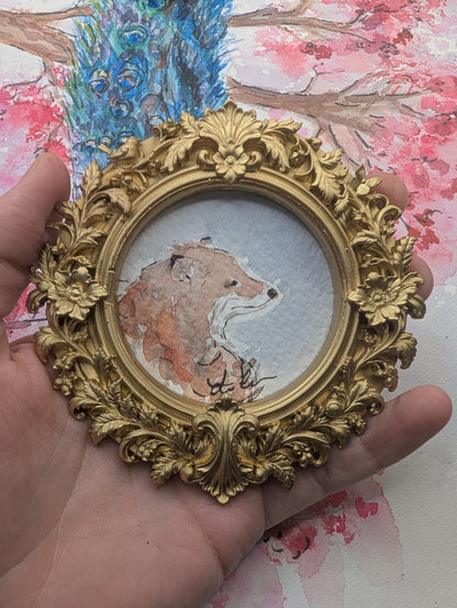 Mini Fox Painting - Original Watercolor Art by Lora Cavallin