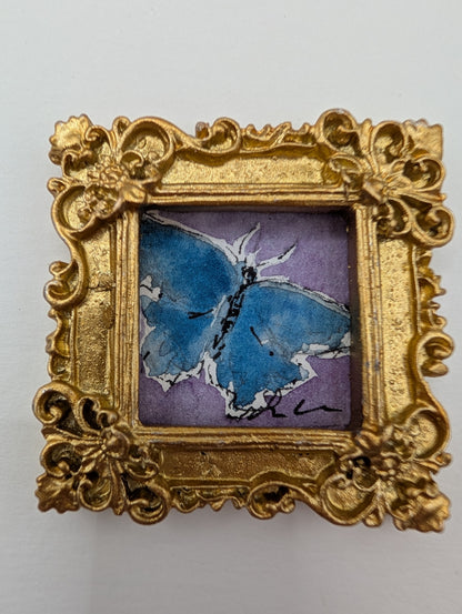 Mini Butterfly Painting - Original Watercolor Art by Lora Cavallin