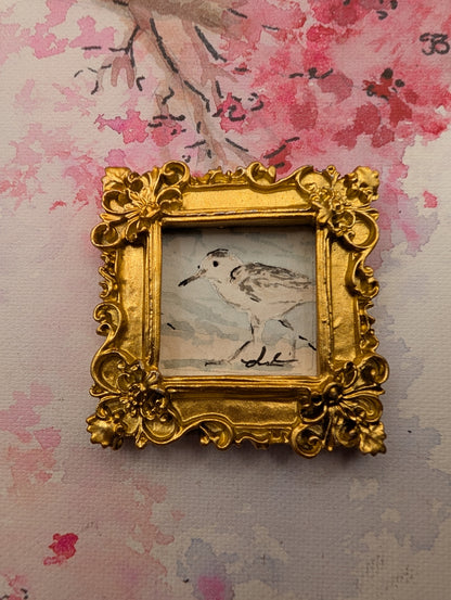 Mini Sandpiper Painting - Original Watercolor Art by Lora Cavallin