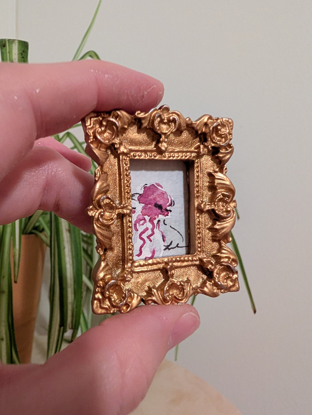 Mini Jellyfish Painting - Original Watercolor Art by Lora Cavallin
