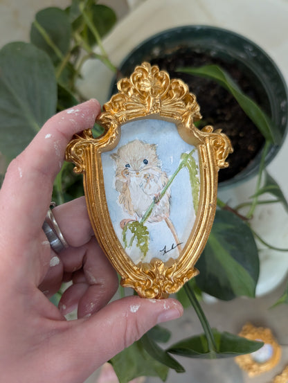 Mini Field Mouse Painting - Original Watercolor Art by Lora Cavallin