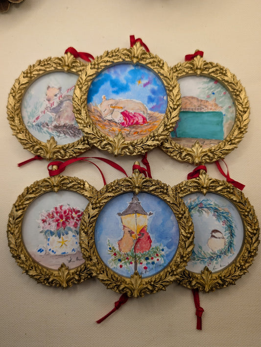 Limited Edition Ornament Set - Christmas Friends Art Prints – 2026 Limited Edition Watercolor Ornaments