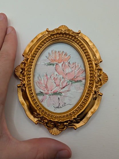 Mini Day Lily Painting - Original Watercolor Art by Lora Cavallin