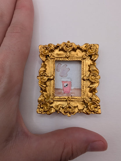 Mini Coffee Cup Painting - Original Watercolor Art by Lora Cavallin