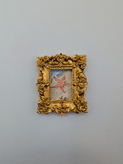 Mini Starfish Painting - Original Watercolor Art by Lora Cavallin