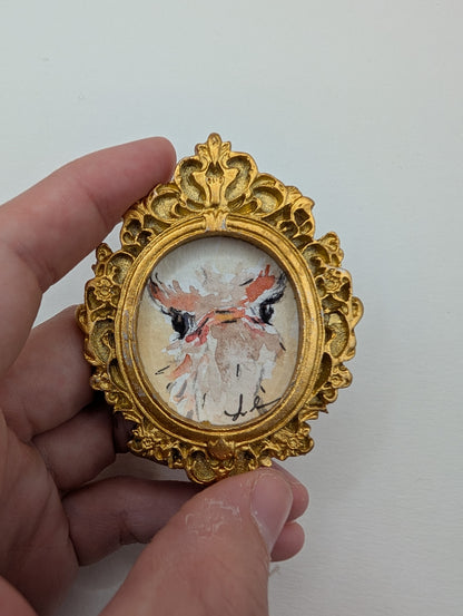 Mini Ostrich Painting - Original Watercolor Art by Lora Cavallin