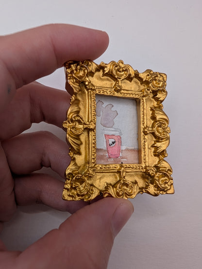 Mini Coffee Cup Painting - Original Watercolor Art by Lora Cavallin