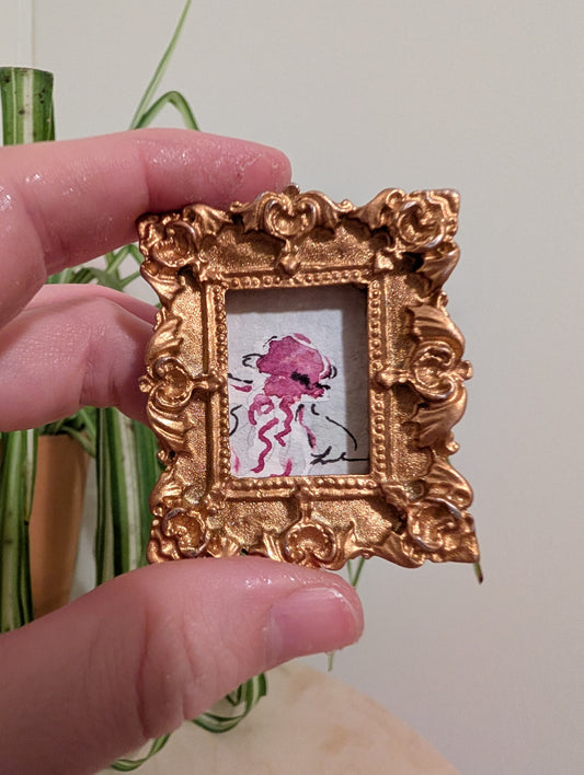 Mini Jellyfish Painting - Original Watercolor Art by Lora Cavallin