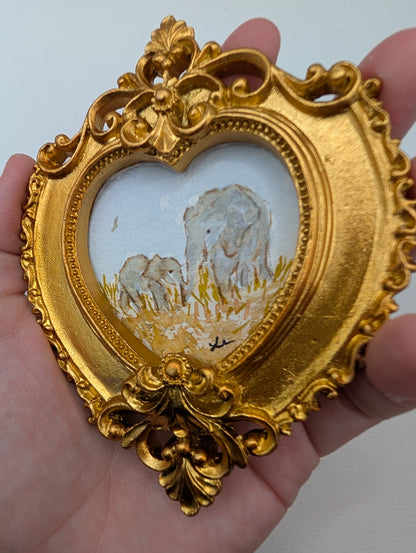 Mini Elephant Painting - Original Watercolor Art by Lora Cavallin