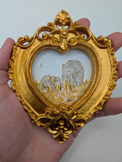 Mini Elephant Painting - Original Watercolor Art by Lora Cavallin