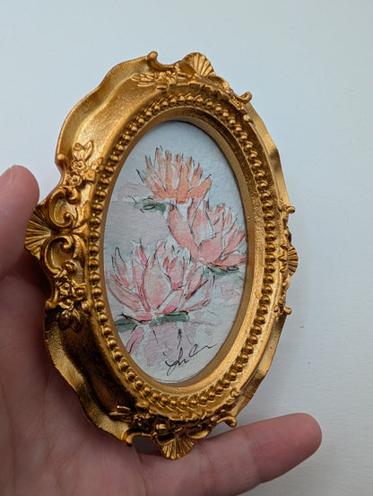 Mini Day Lily Painting - Original Watercolor Art by Lora Cavallin