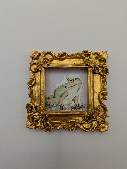 Mini Frog Painting - Original Watercolor Art by Lora Cavallin
