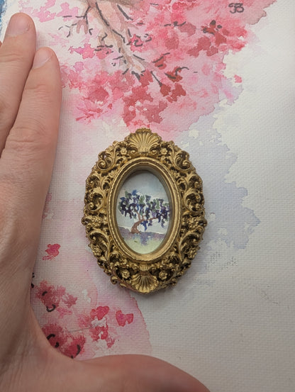 Mini Wisteria Tree Painting - Original Watercolor Art by Lora Cavallin