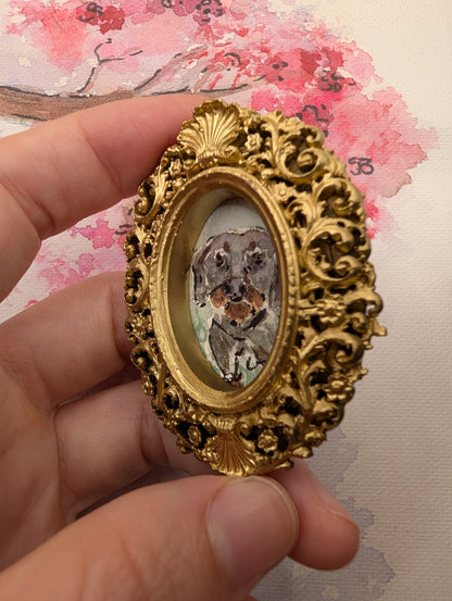 Mini Dachshund Painting - Original Watercolor Art by Lora Cavallin