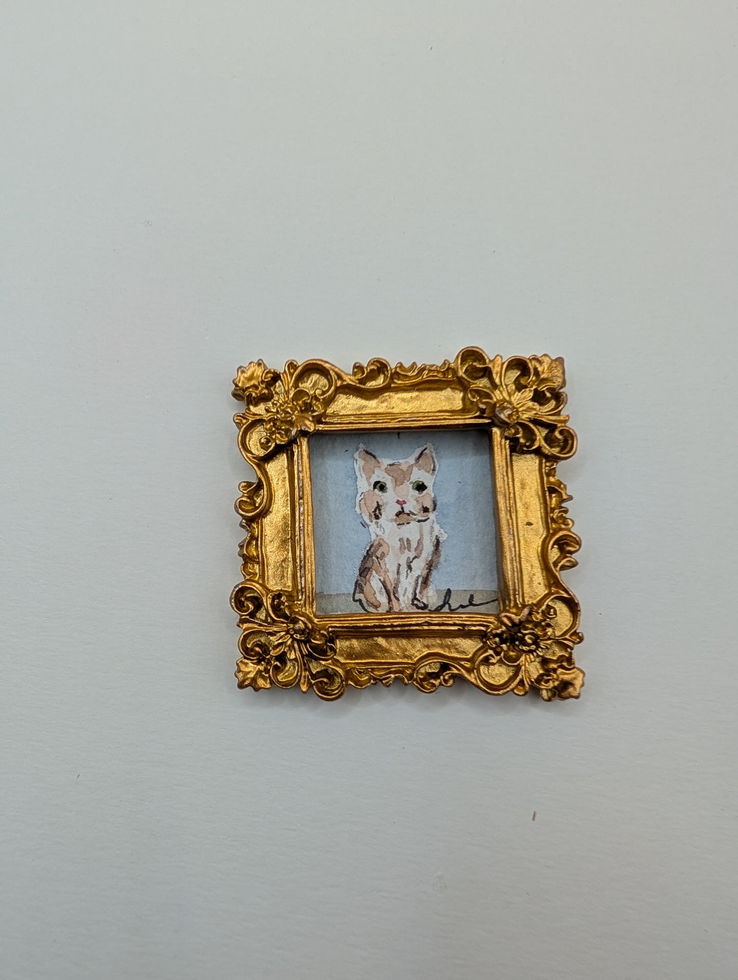 Mini Cat Painting - Original Watercolor Art by Lora Cavallin