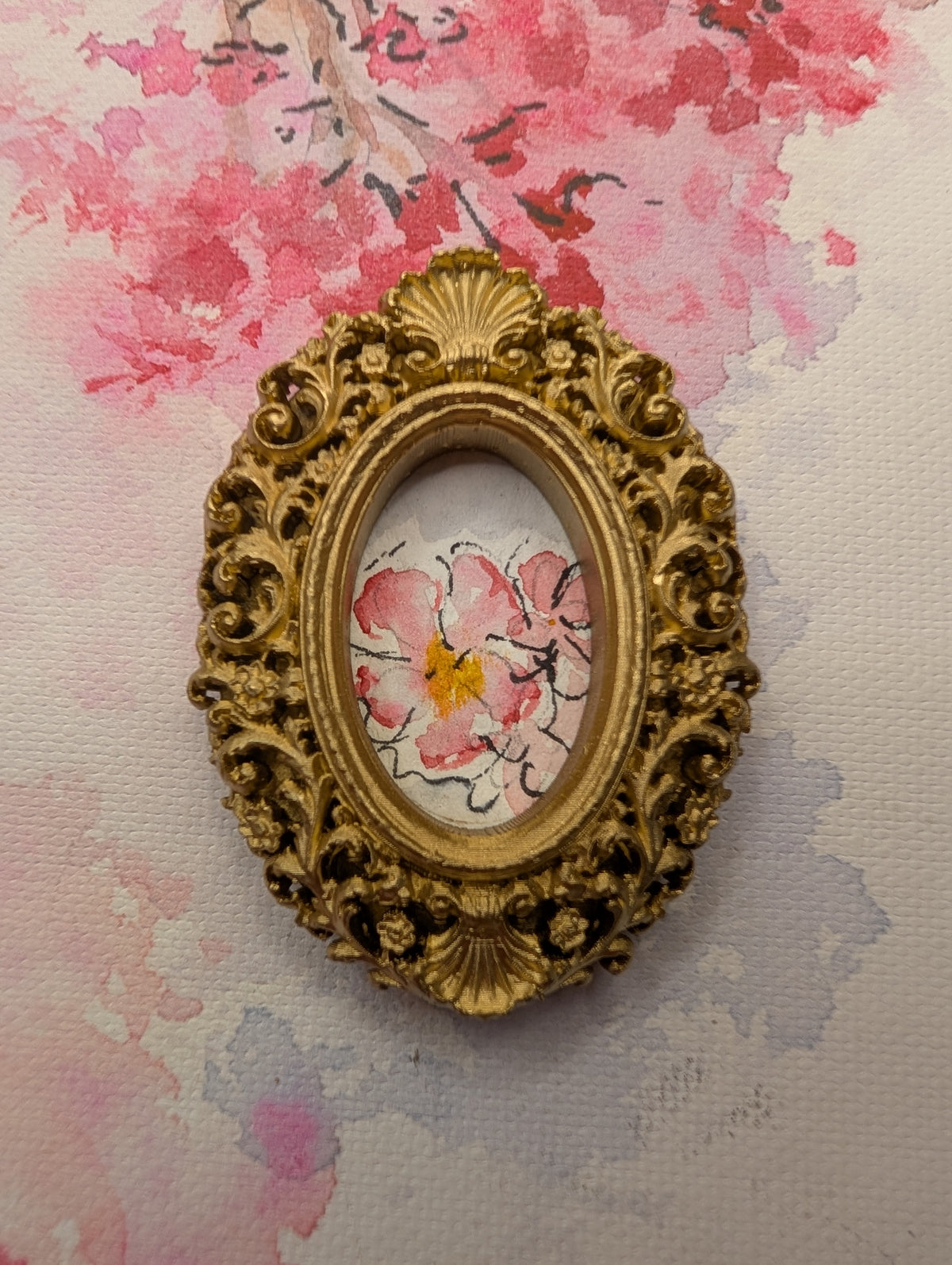 Mini Loose Floral Painting - Original Watercolor Art by Lora Cavallin
