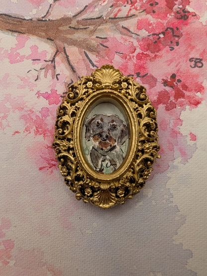 Mini Dachshund Painting - Original Watercolor Art by Lora Cavallin