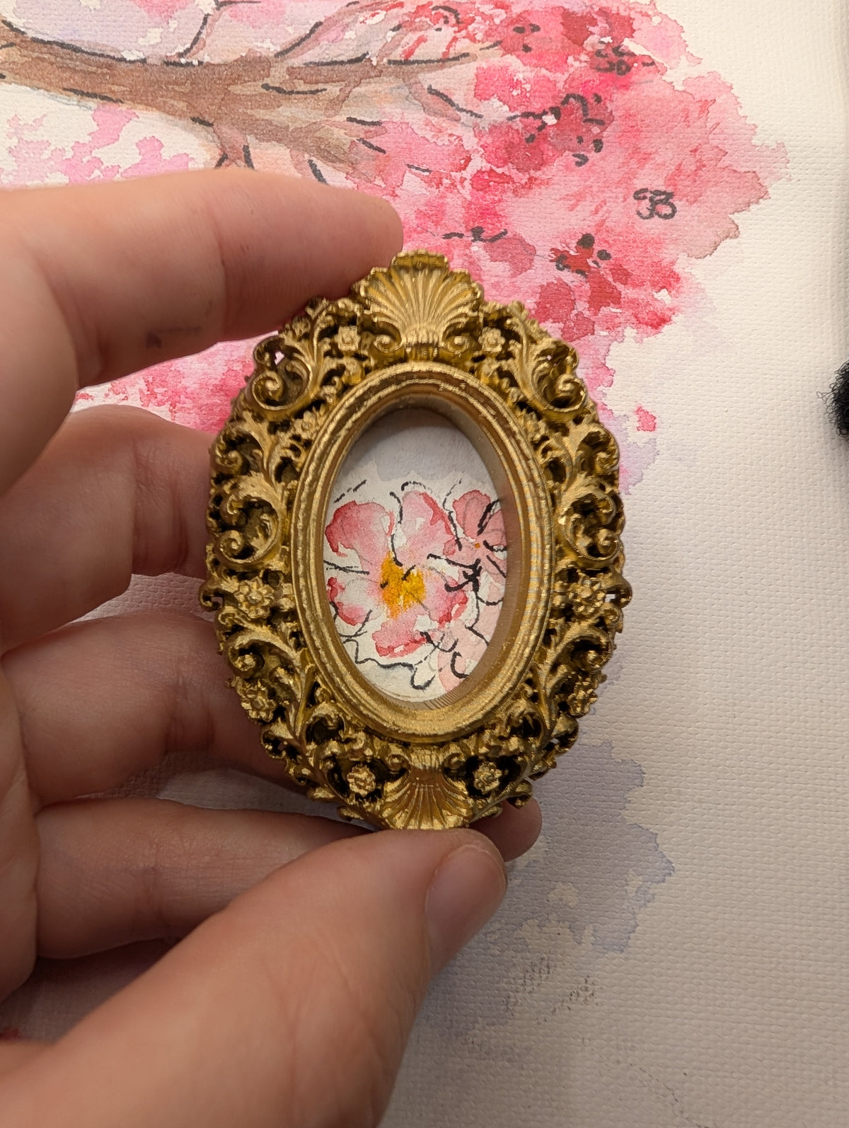 Mini Loose Floral Painting - Original Watercolor Art by Lora Cavallin