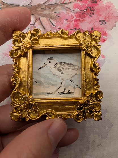 Mini Sandpiper Painting - Original Watercolor Art by Lora Cavallin