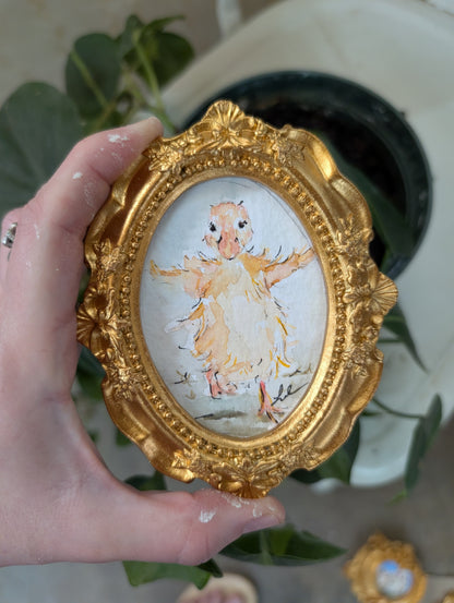 Mini Duck Painting - Original Watercolor Art by Lora Cavallin