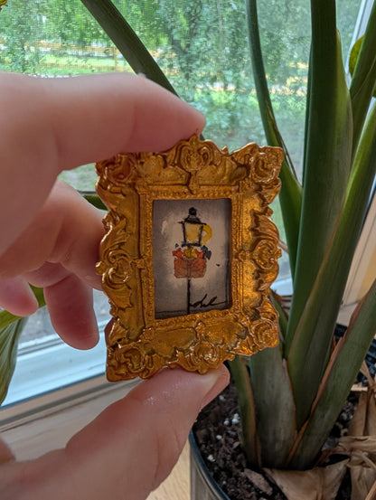 Mini Lamppost Painting - Original Watercolor Art by Lora Cavallin