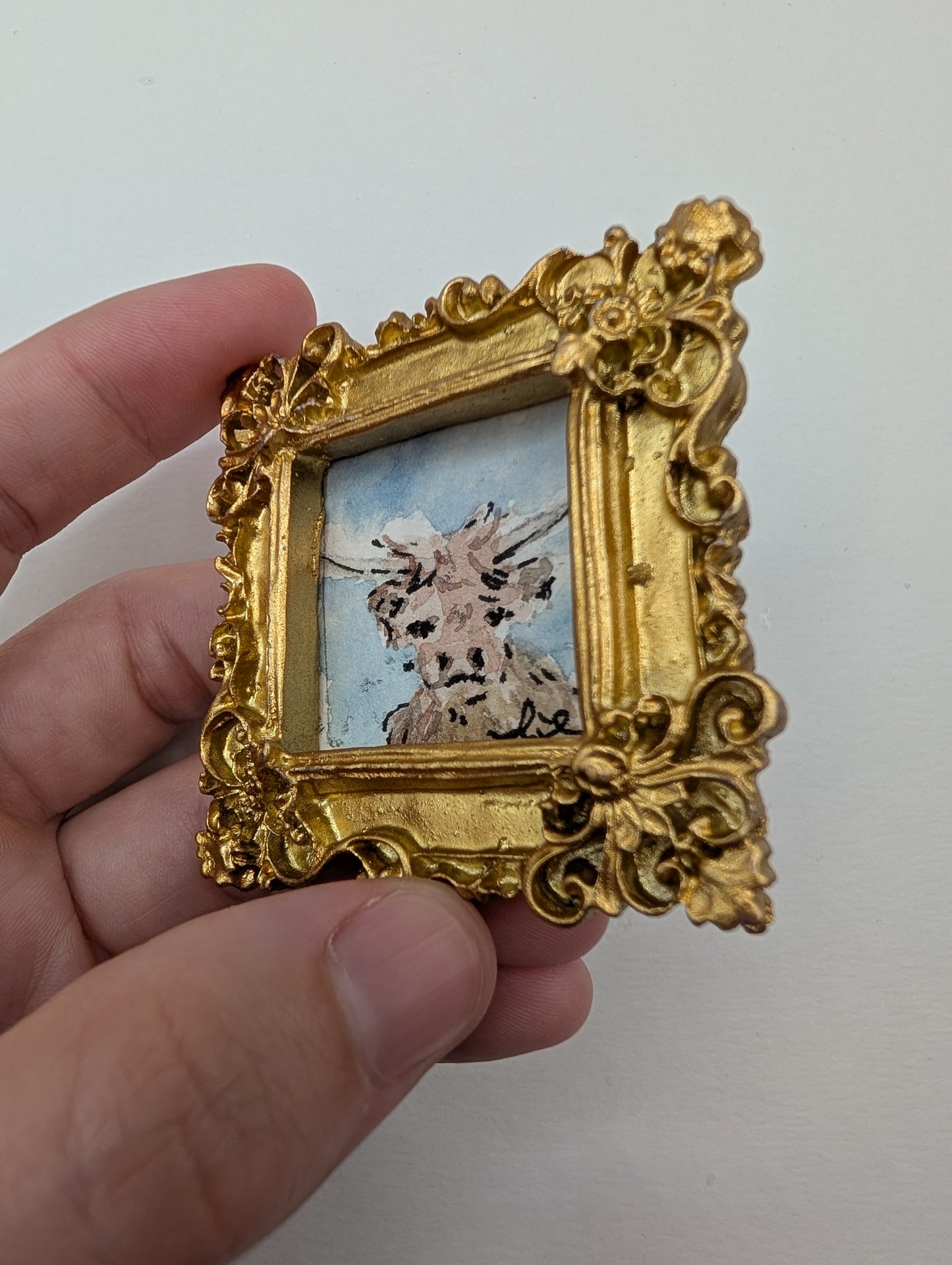 Mini Highland Cow Painting - Original Watercolor Art by Lora Cavallin