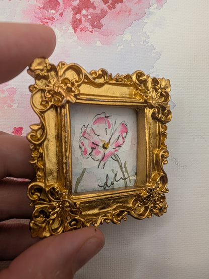 Mini Loose Flower Painting - Original Watercolor Art by Lora Cavallin