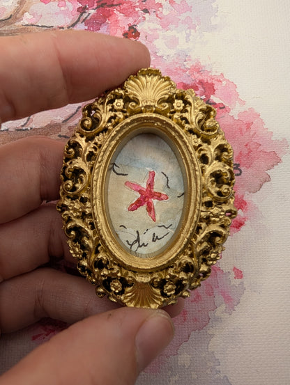 Mini Starfish Painting - Original Watercolor Art by Lora Cavallin