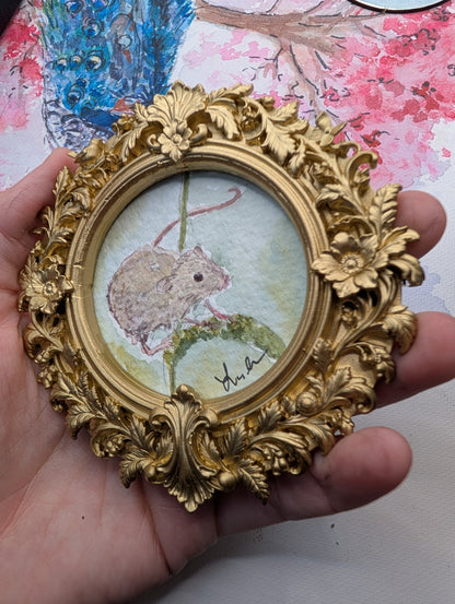 Mini Mouse Painting - Original Watercolor Art by Lora Cavallin