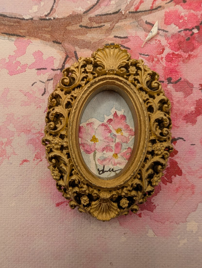 Mini Floral Painting - Original Watercolor Art by Lora Cavallin