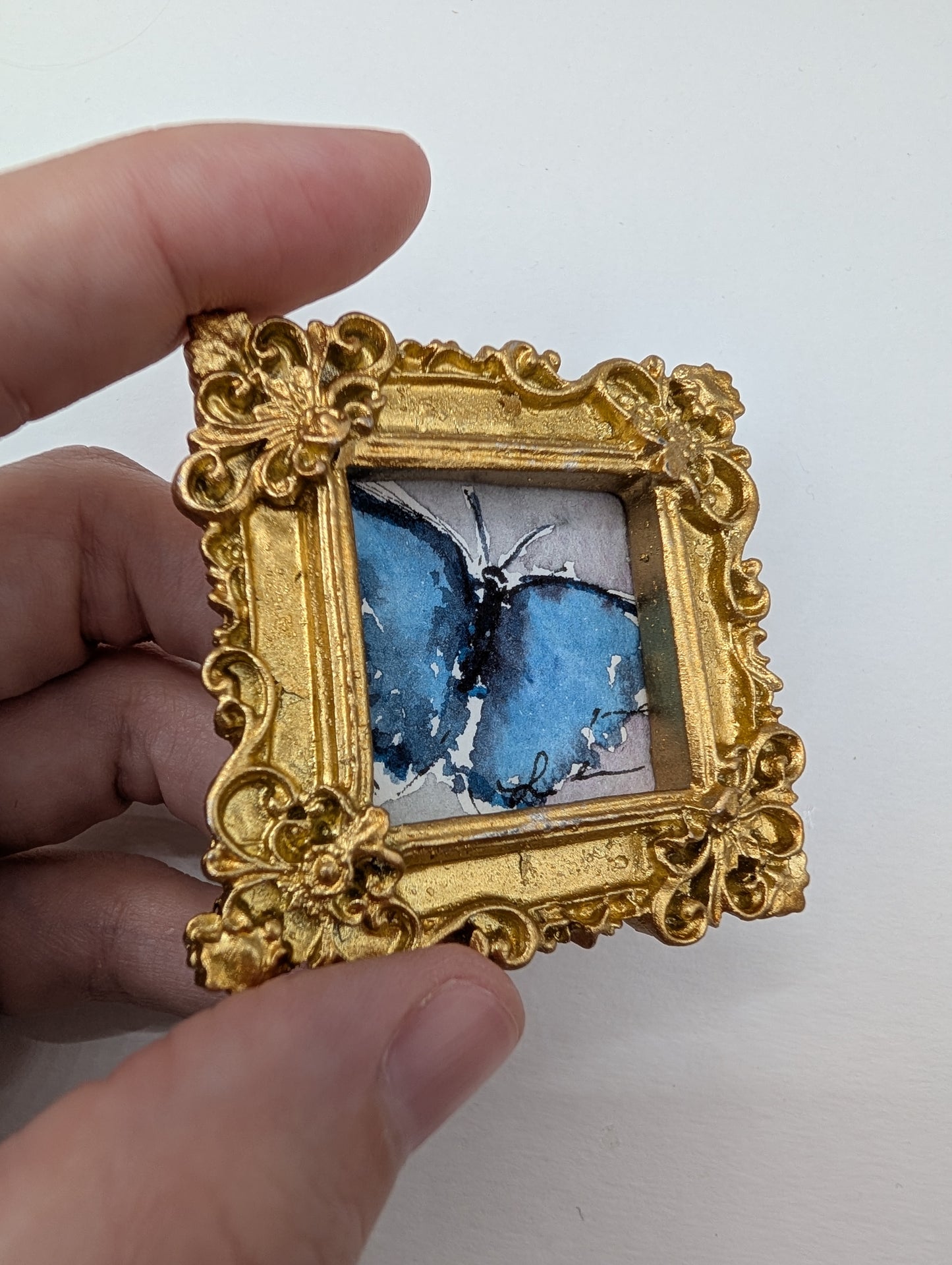 Mini Butterfly Painting - Original Watercolor Art by Lora Cavallin