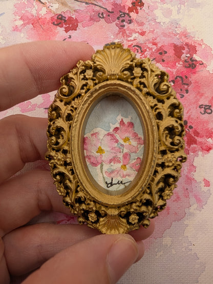 Mini Floral Painting - Original Watercolor Art by Lora Cavallin