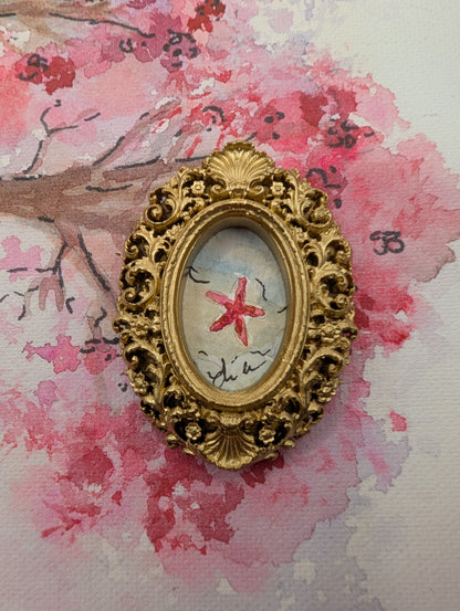 Mini Starfish Painting - Original Watercolor Art by Lora Cavallin