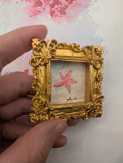 Mini Starfish Painting - Original Watercolor Art by Lora Cavallin