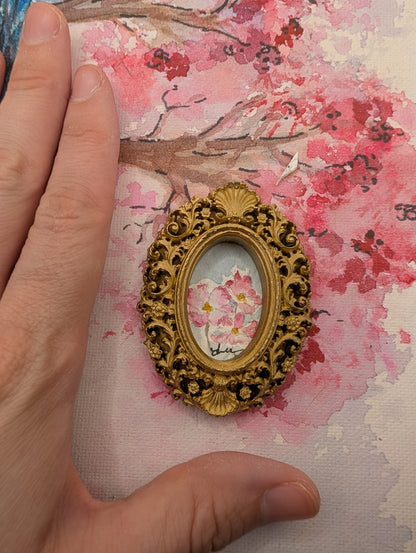 Mini Floral Painting - Original Watercolor Art by Lora Cavallin