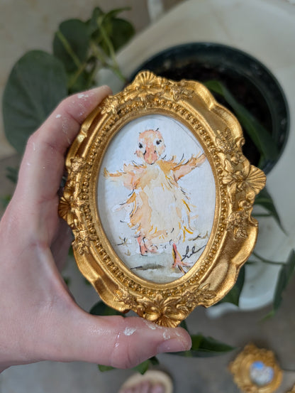 Mini Duck Painting - Original Watercolor Art by Lora Cavallin