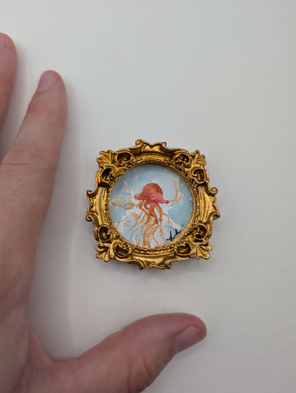 Mini Jellyfish Painting - Original Watercolor Art by Lora Cavallin